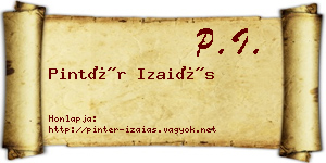 Pintér Izaiás névjegykártya